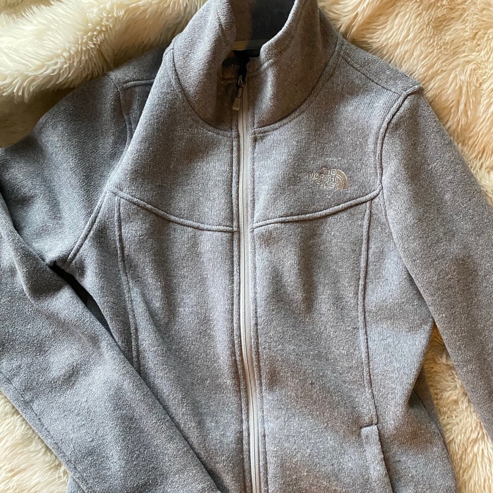 North Face Gray Zip Up